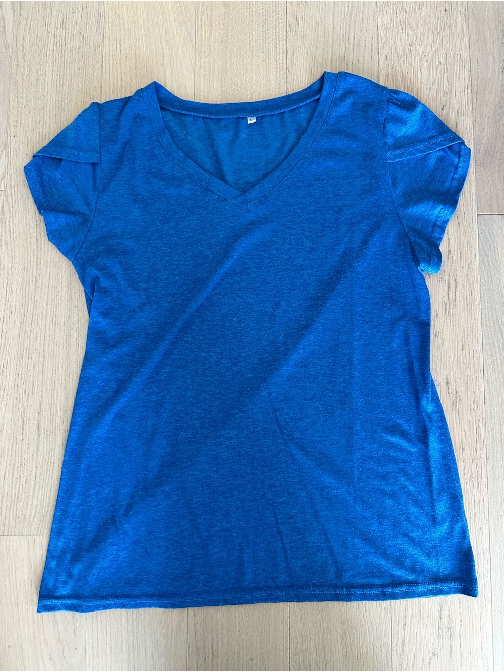 Women's V-Neck Short Sleeve Top - Blue